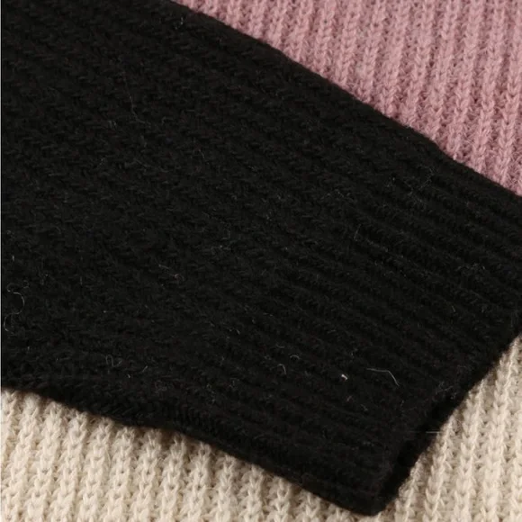 Color-Block Knit V-Neck Sweater - Picture 9 of 13